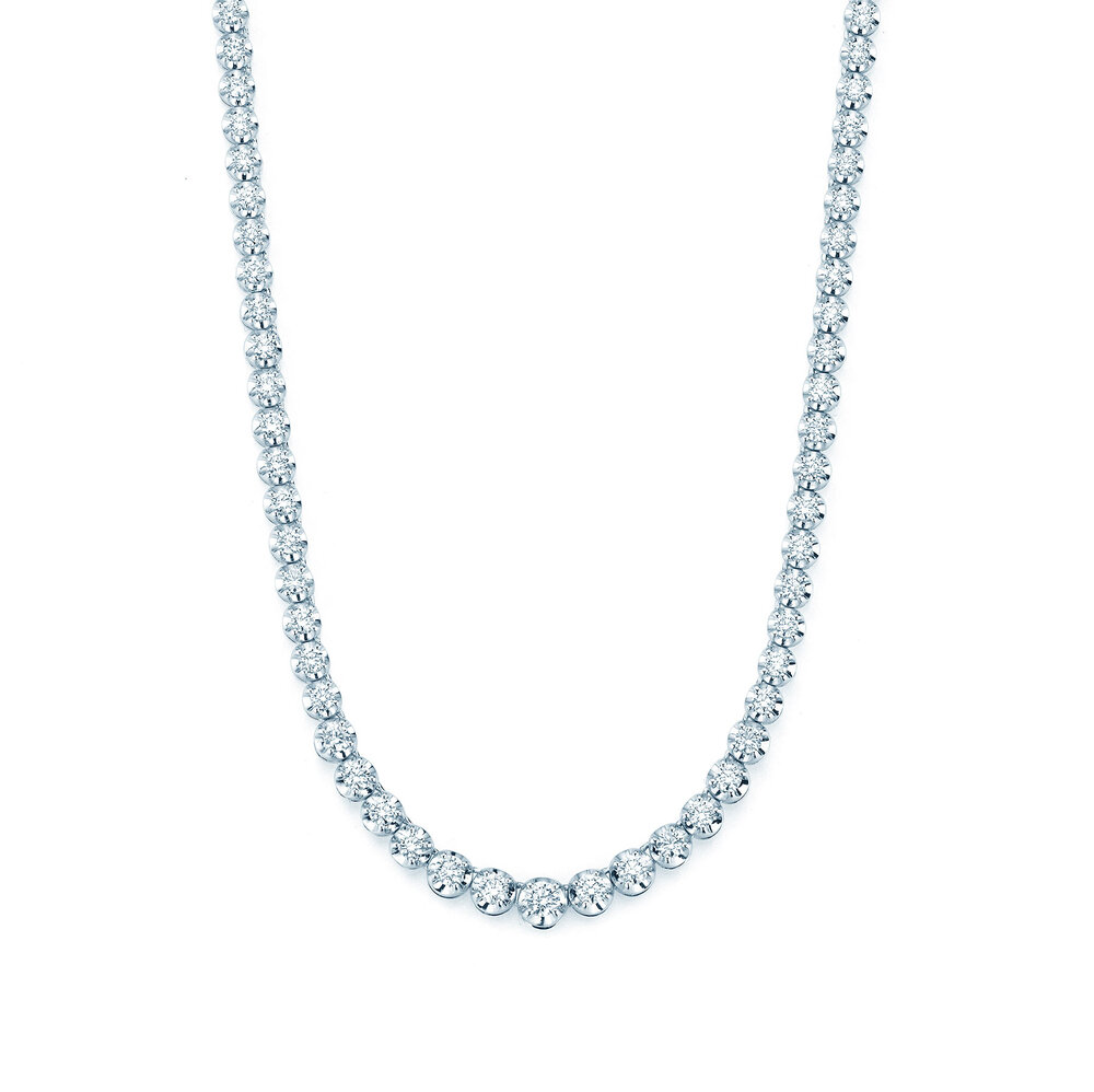 Tennis-Collier Classic in 18K Weißgold mit Diamanten 4,35 G/SI