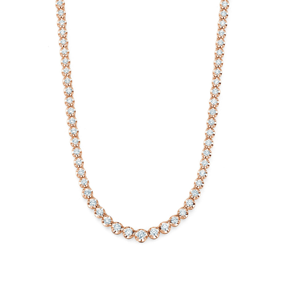 Tennis-Collier Classic in 18K Roségold mit Diamanten 2,97 G/SI