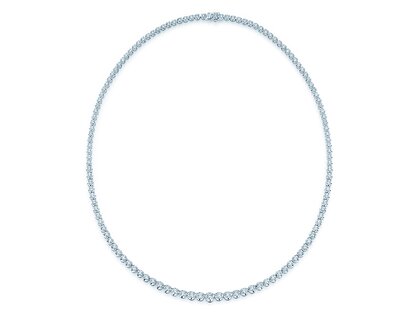 Tennis-Collier Classic in 18K Weißgold mit Diamanten 2,97