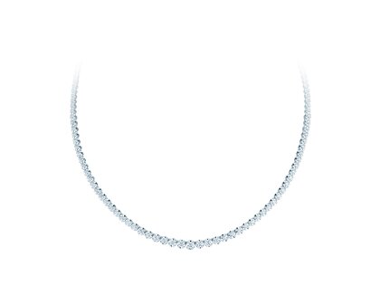 Tennis-Collier Classic in 18K Weißgold mit Diamanten 2,97