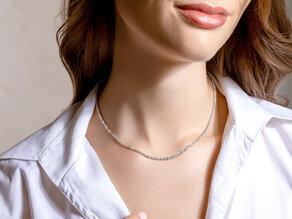 Tennis-Collier Classic in 18K Weißgold mit Diamanten 2,97
