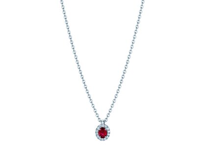 Anhänger Windsor in 18K Weißgold mit Rubin 0,60ct und Diamanten 0,12ct