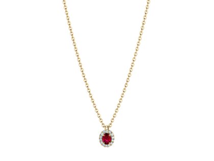 Anhänger Windsor in 18K Gelbgold mit Rubin 0,60ct und Diamanten 0,12ct