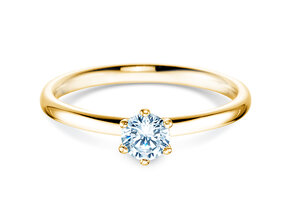 Verlobungsring Classic 6 in 14K Gelbgold mit Diamant 0,30ct H/SI