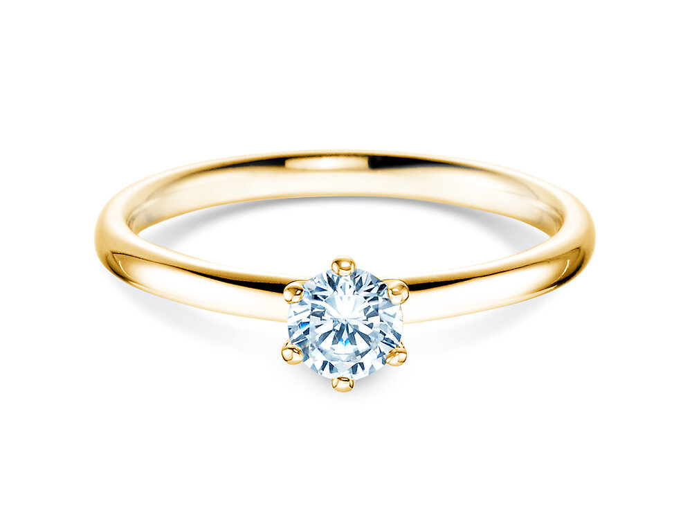Verlobungsring Classic 6 in 9K Gelbgold mit Diamant 0,30ct G/SI