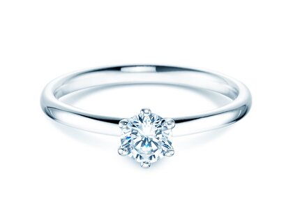 Verlobungsring Classic 6 in 14K Weißgold mit Diamant 0,40ct G/SI