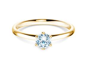 Verlobungsring Classic 6 in 14K Gelbgold mit Diamant 0,40ct H/SI