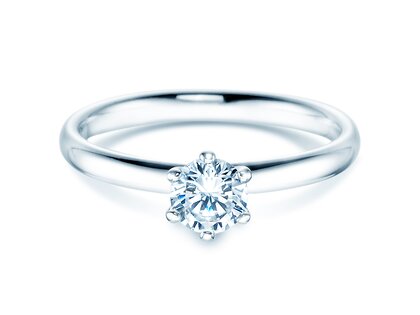 Verlobungsring Classic 6 in 9K Weißgold mit Labordiamant 0,50ct E/VS