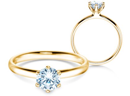 Verlobungsring Classic 6 in 9K Gelbgold mit Diamant 0,75ct G/SI