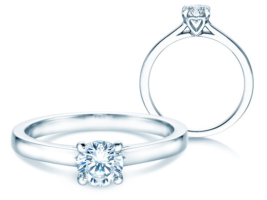 Verlobungsring Romance in 18K Weißgold mit Diamant 0,60ct H/SI