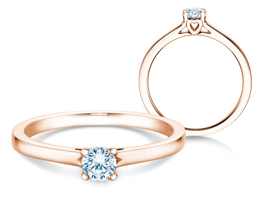 Verlobungsring Romance in 9K Roségold mit Labordiamant 0,25ct E/VS