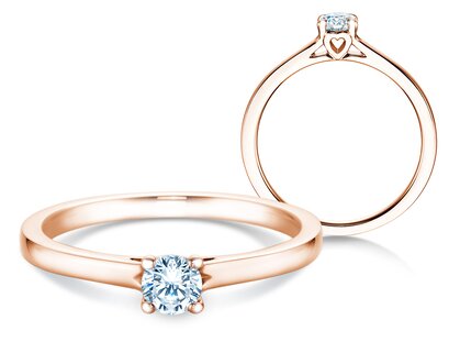 Verlobungsring Romance in 14K Roségold mit Diamant 0,25ct H/SI