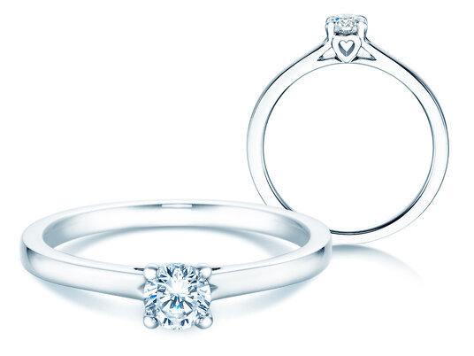 Verlobungsring Romance in 14K Weißgold mit Diamant 0,30ct H/SI