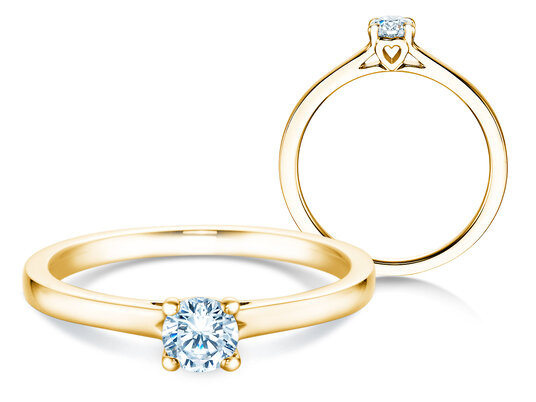 Verlobungsring Romance in 14K Gelbgold mit Diamant 0,30ct H/SI