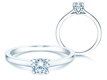 Verlobungsring Romance in 14K Weißgold mit Diamant 0,40ct H/SI