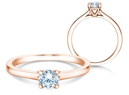 Verlobungsring Romance in 14K Roségold mit Diamant 0,40ct G/SI