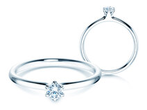 Verlobungsring Classic 6 in Silber 925/- mit Diamant 0,15ct G/SI