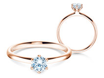 Verlobungsring Classic 6 in 18K Roségold mit Diamant 0,40ct G/SI