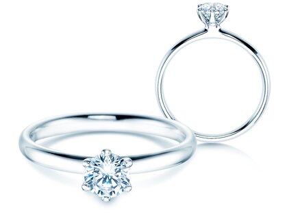 Verlobungsring Classic 6 in Platin 950/- mit Diamant 0,50ct G/SI