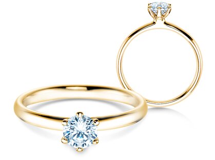 Verlobungsring Classic 6 in 18K Gelbgold mit Diamant 0,50ct G/SI