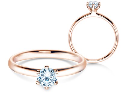 Verlobungsring Classic 6 in 18K Roségold mit Diamant 0,50ct G/SI