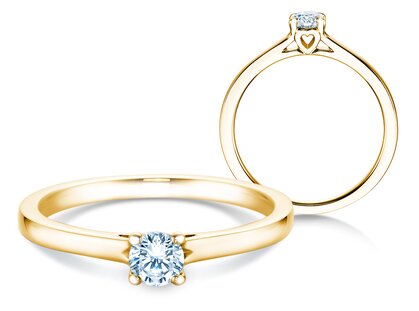 Verlobungsring Romance in 18K Gelbgold mit Diamant 0,25ct G/SI