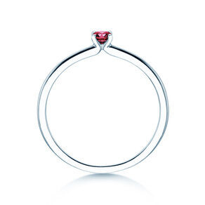 Geburtsstein-Ring Classic 4 Januar in 14K Weißgold mit Granat 0,10ct
