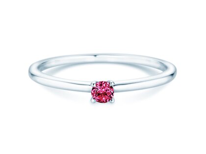 Geburtsstein-Ring Classic 4 Januar in 14K Weißgold mit Granat 0,10ct