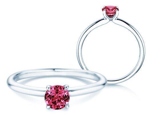 Geburtsstein-Ring Classic 4 Januar in 14K Weißgold mit Granat 0,50ct
