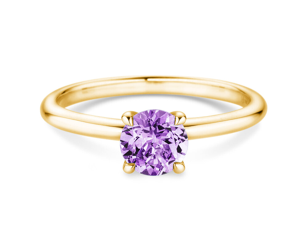 Geburtsstein-Ring Classic 4 Februar in 14K Gelbgold mit Amethyst 1,00ct