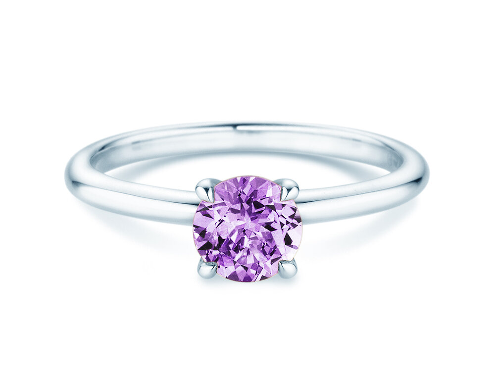 Geburtsstein-Ring Classic 4 Februar in 9K Weißgold mit Amethyst 1,00ct
