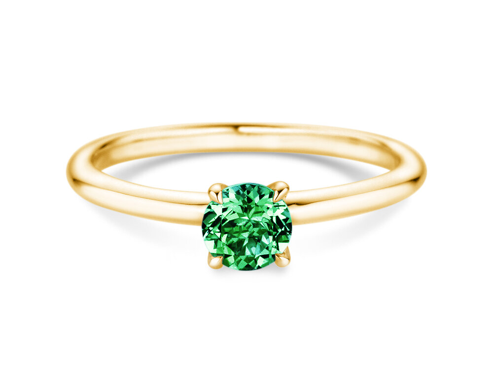 Geburtsstein-Ring Classic 4 Mai in 14K Gelbgold mit Smaragd 0,50ct