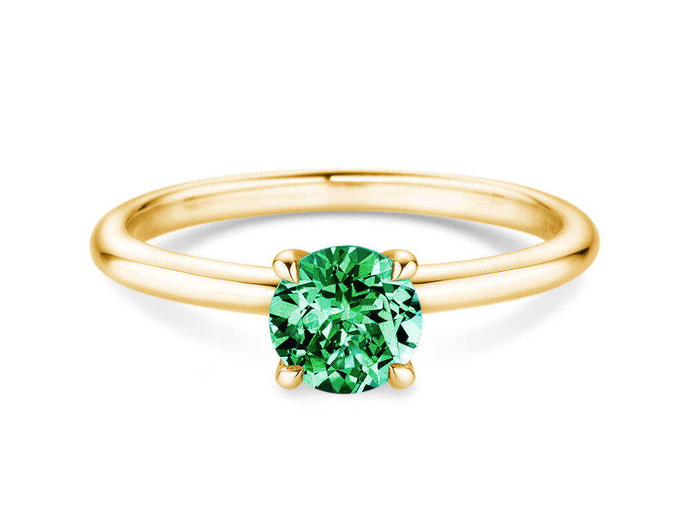 Geburtsstein-Ring Classic 4 Mai in 14K Gelbgold mit Smaragd 1,00ct