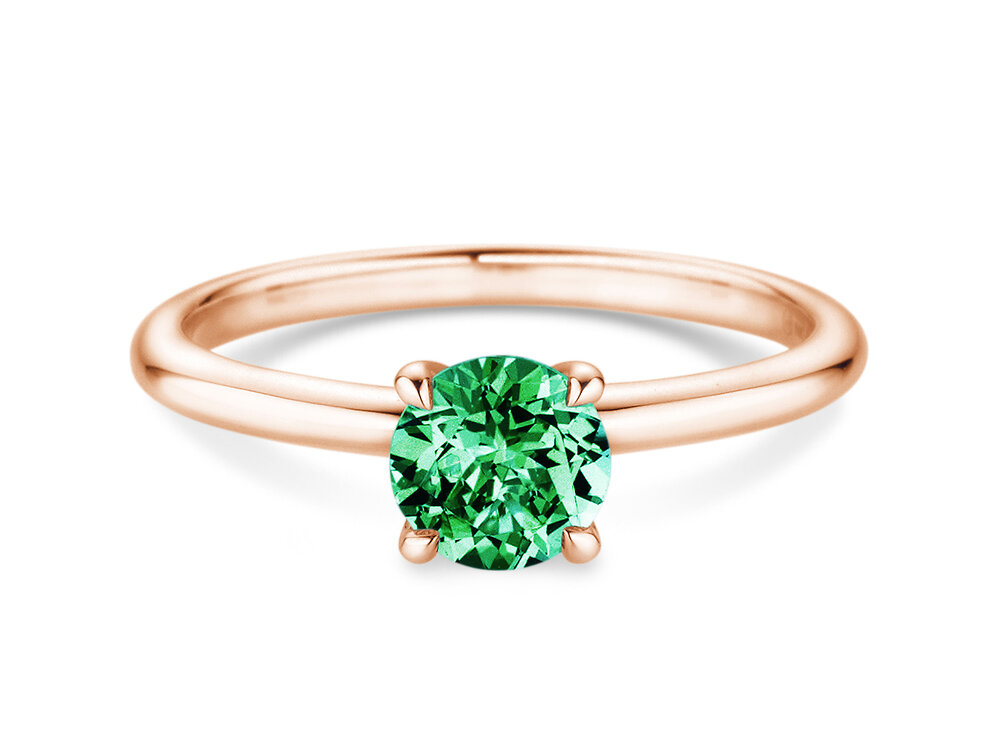 Geburtsstein-Ring Classic 4 Mai in 14K Roségold mit Smaragd 1,00ct