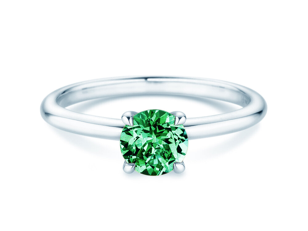 Geburtsstein-Ring Classic 4 Mai in 9K Weißgold mit Smaragd 1,00ct
