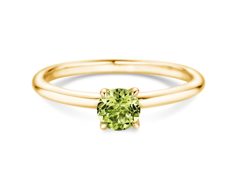 Geburtsstein-Ring Classic 4 August in 14K Gelbgold mit Peridot 0,50ct