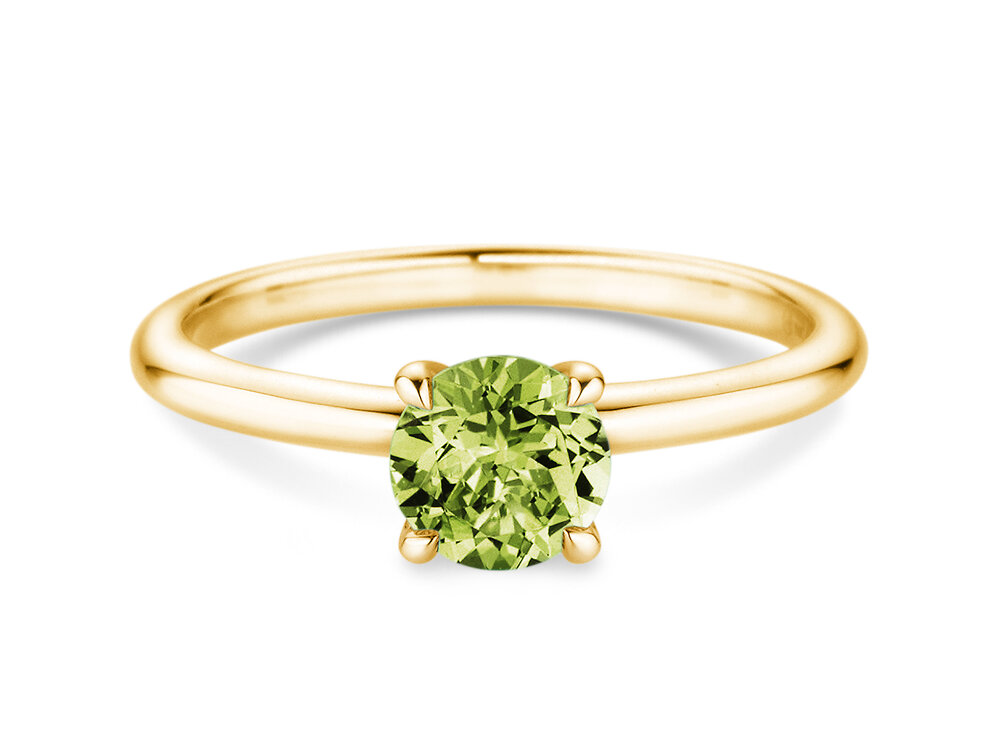 Geburtsstein-Ring Classic 4 August in 9K Gelbgold mit Peridot 1,00ct
