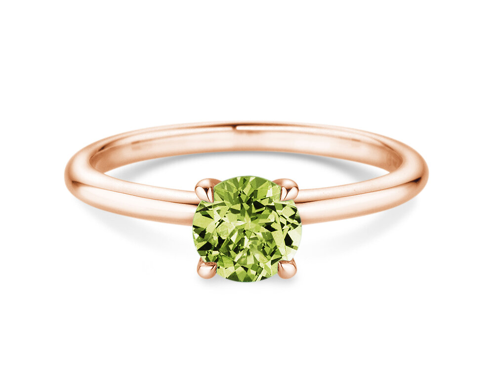Geburtsstein-Ring Classic 4 August in 14K Roségold mit Peridot 1,00ct