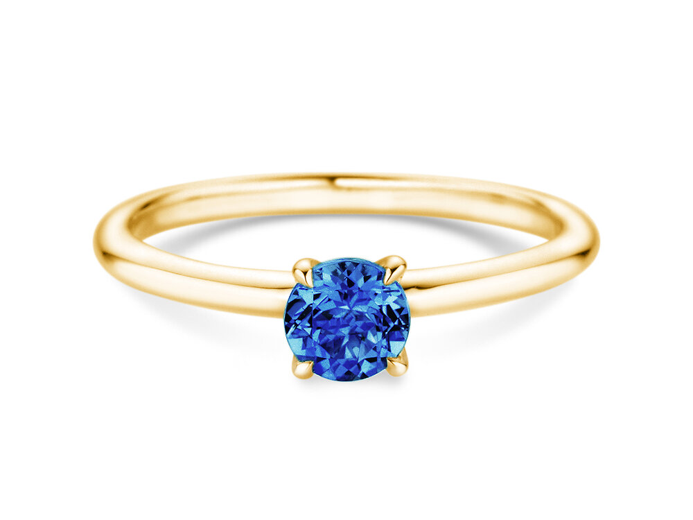 Geburtsstein-Ring Classic 4 September in 14K Gelbgold mit Saphir 0,50ct