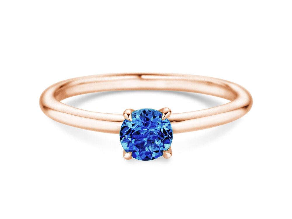 Geburtsstein-Ring Classic 4 September in 9K Roségold mit Saphir 0,50ct