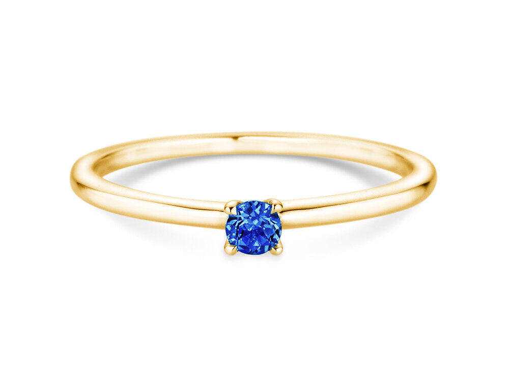Geburtsstein-Ring Classic 4 September in 14K Gelbgold mit Saphir 0,10ct