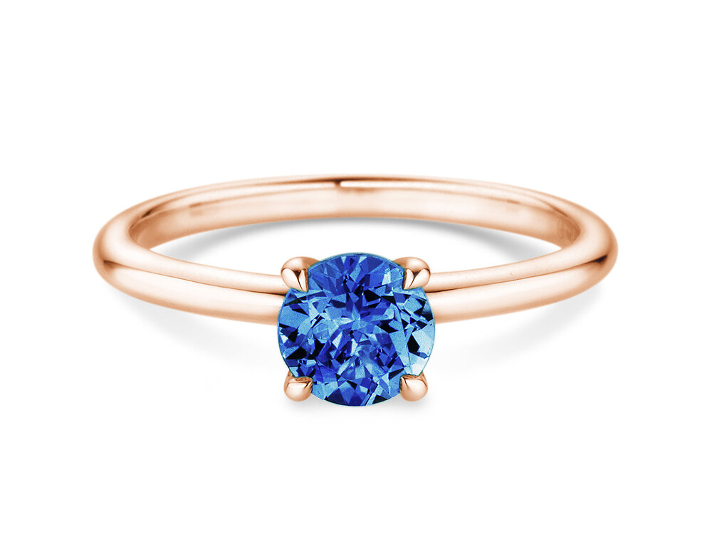 Geburtsstein-Ring Classic 4 September in 9K Roségold mit Saphir 1,00ct