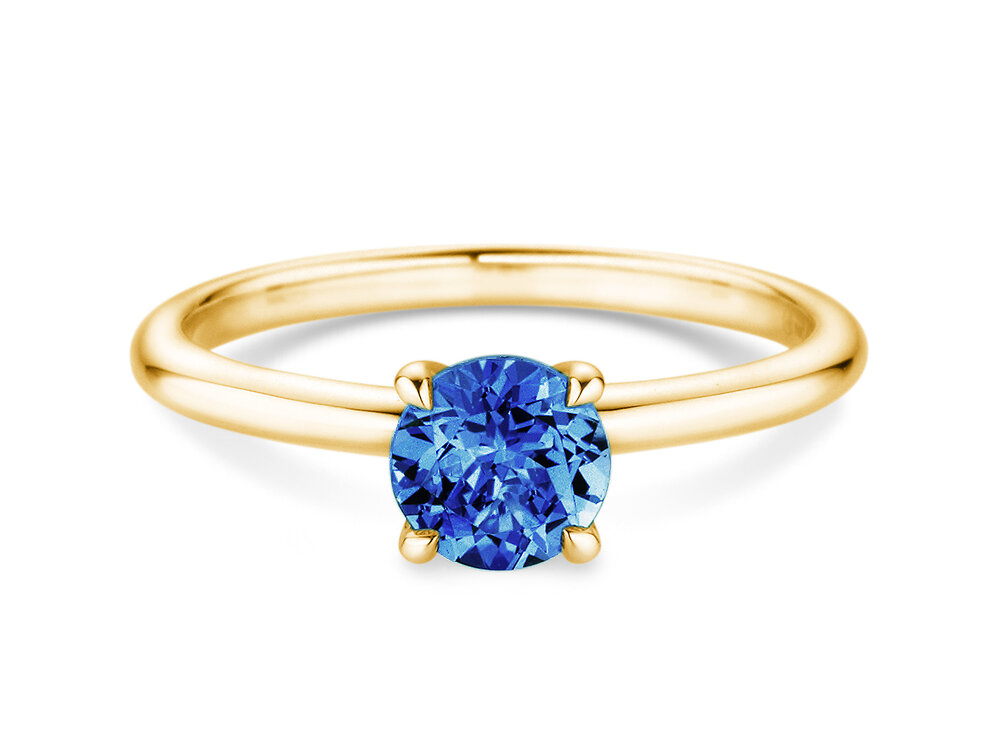 Geburtsstein-Ring Classic 4 September in 9K Gelbgold mit Saphir 1,00ct