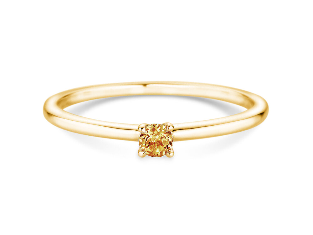 Geburtsstein-Ring Classic 4 November in 14K Gelbgold mit Citrin 0,10ct