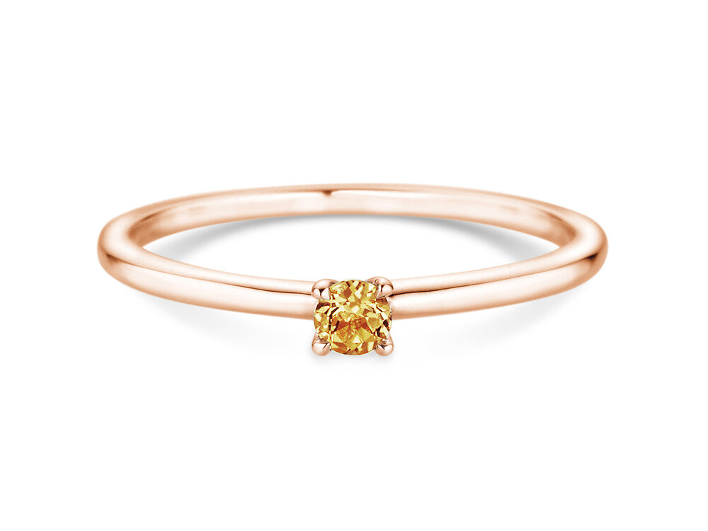 Geburtsstein-Ring Classic 4 November in 14K Roségold mit Citrin 0,10ct