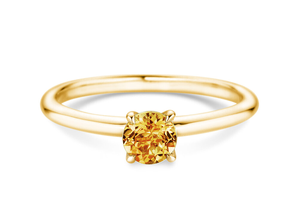 Geburtsstein-Ring Classic 4 November in 14K Gelbgold mit Citrin 0,50ct
