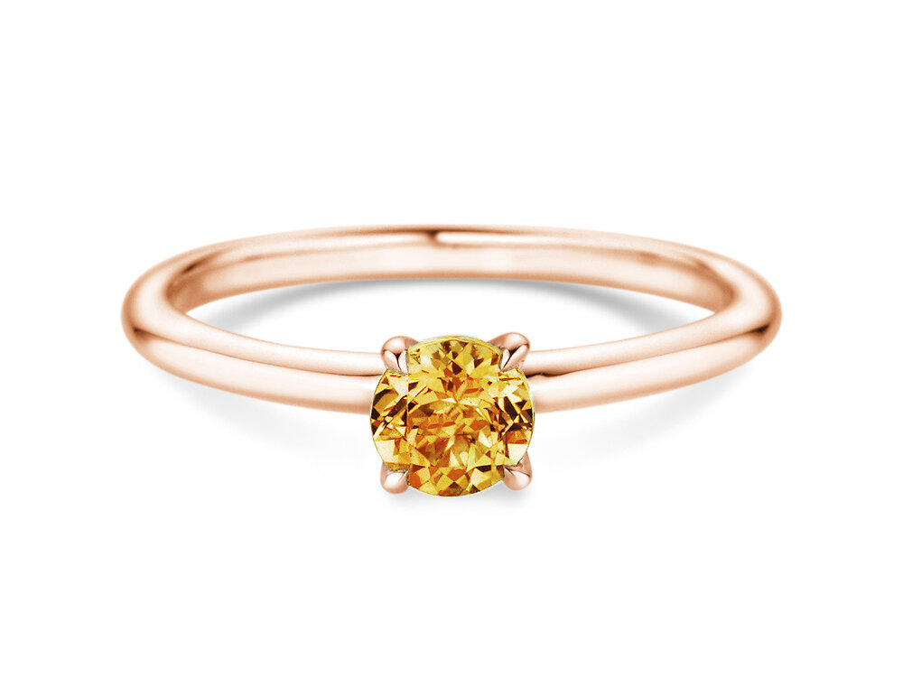 Geburtsstein-Ring Classic 4 November in 9K Roségold mit Citrin 0,50ct