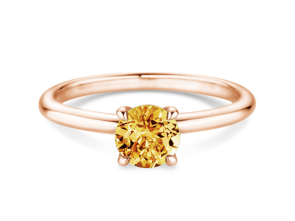 Geburtsstein-Ring Classic 4 November in 14K Roségold mit Citrin 1,00ct