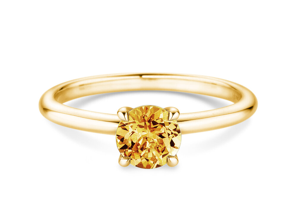 Geburtsstein-Ring Classic 4 November in 14K Gelbgold mit Citrin 1,00ct