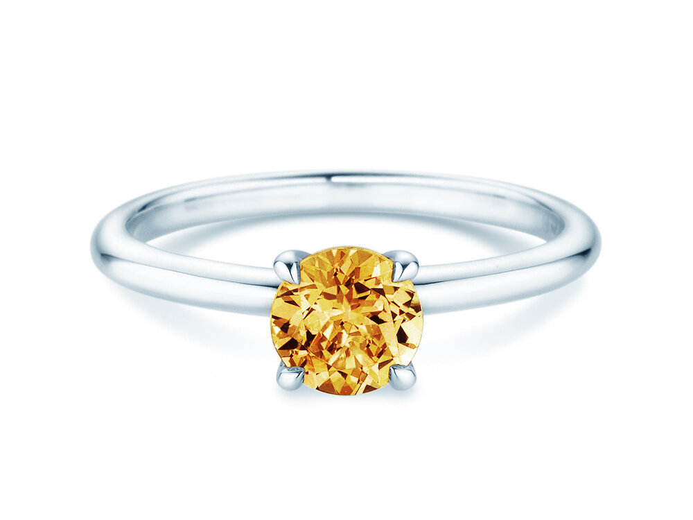 Geburtsstein-Ring Classic 4 November in 14K Weißgold mit Citrin 1,00ct